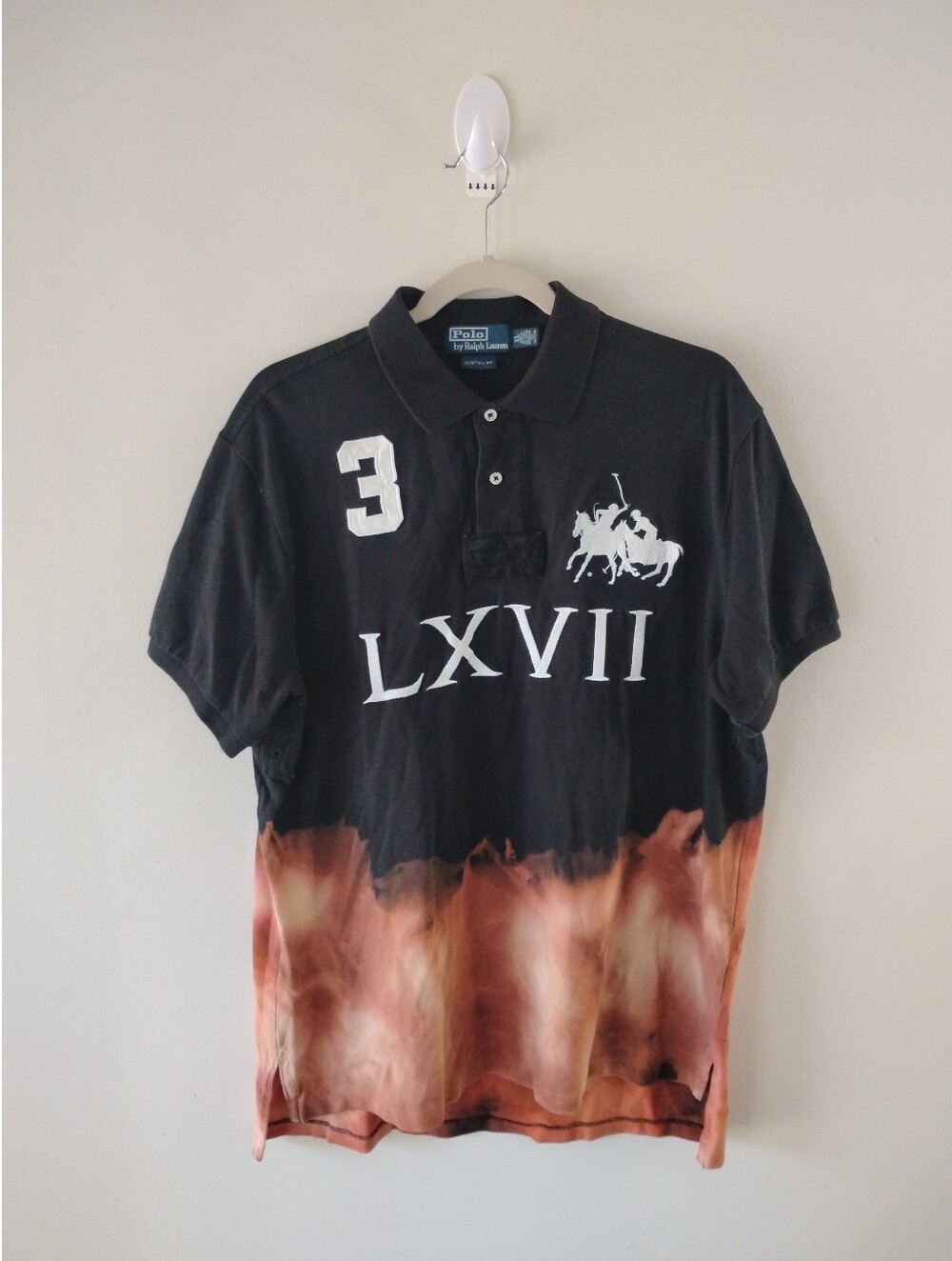 Polo Ralph Lauren Custom Fit Bleach Dip-Dye Big Pony Polo Shirt